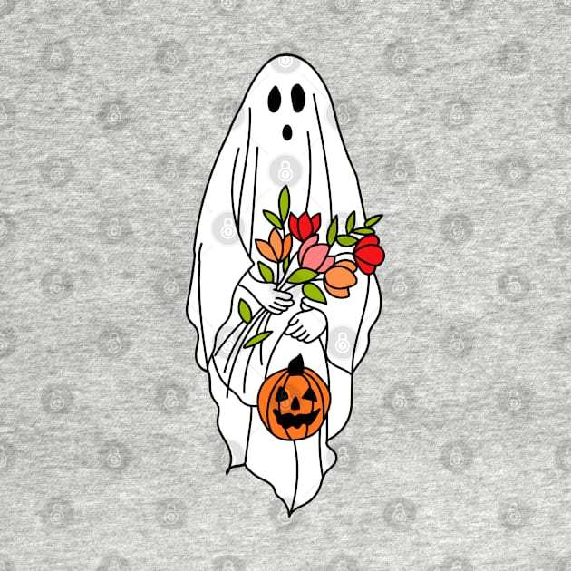 Floral Ghost, Ghost Silhouette, Ghost, Halloween, Pumpkin by IstoriaDesign